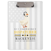 Personalized 911 Dispatcher Goose With Headset Klembord (Voorkant)