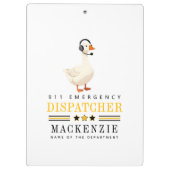 Personalized 911 Dispatcher Goose With Headset Klembord (Achterkant)