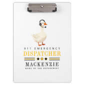 Personalized 911 Dispatcher Goose With Headset Klembord (Voorkant)