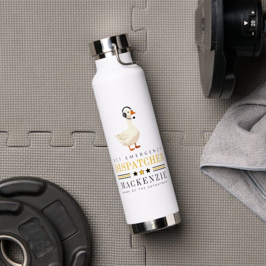 Personalized 911 Dispatcher Goose With Headset Waterfles (Sportschool (Gedraaid)  )
