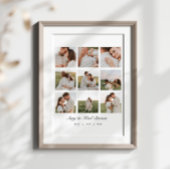 Personalized 9 Photo Couples Collage Poster