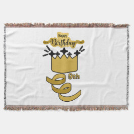  Personalized 9th Birthday King Crown Design Deken