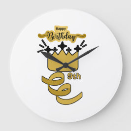  Personalized 9th Birthday King Crown Design Grote Klok