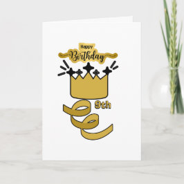  Personalized 9th Birthday King Crown Design Kaart