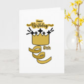  Personalized 9th Birthday King Crown Design Kaart (Gele Bloem)