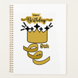  Personalized 9th Birthday King Crown Design Planner
