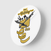 Personalized 9th Birthday King Crown Design Ronde Klok (Hoek)