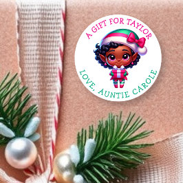 Personalized a Gift for You Christmas Gift Tags  Ronde Sticker