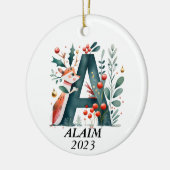 Personalized "A" Initial Christmas Ornament (Links)