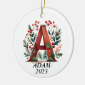 Personalized "A" Initial Christmas Ornament (Links)