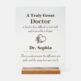 Personalized A Truly Great Doctor Appreciation Acryl Bord