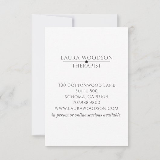 Personalized Abstract Blue Watercolor  Notitiekaartje (Achterkant)