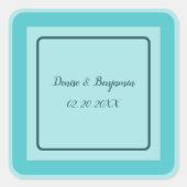 Personalized Abstract Blue & White Vierkante Sticker (Voorkant)