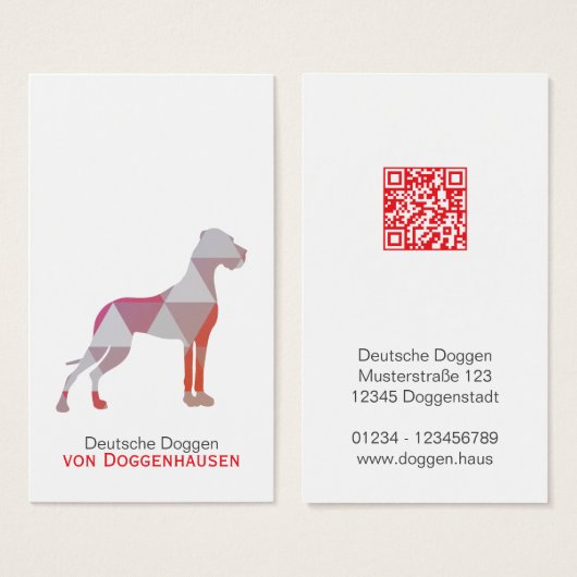 Personalized Abstract Great Dane Visitekaartje (Voorkant /achterkant)