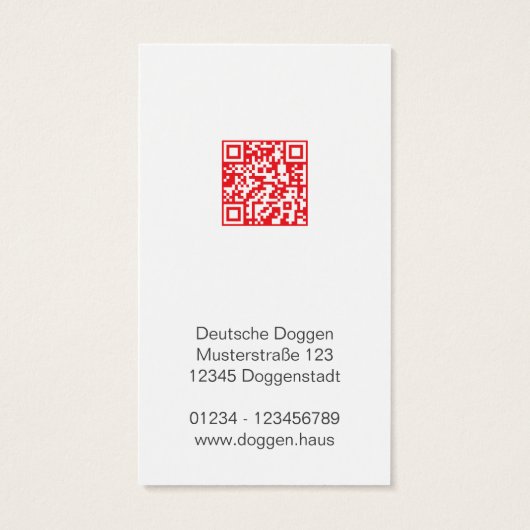 Personalized Abstract Great Dane Visitekaartje (Achterkant)