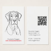 Personalized Abstract Great Dane Visitekaartje (Voorkant /achterkant)