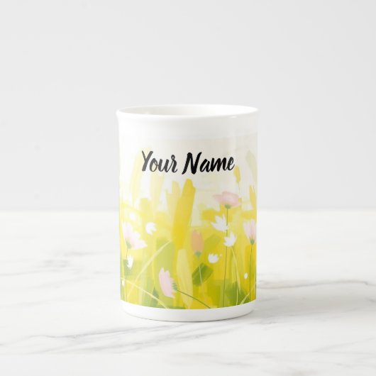Personalized Abstract Spring Meadow Porselein Kop (Voorkant)