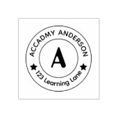 Personalized Academic Initial A Round Seal Stamp Rubberstempel (Afrduk)
