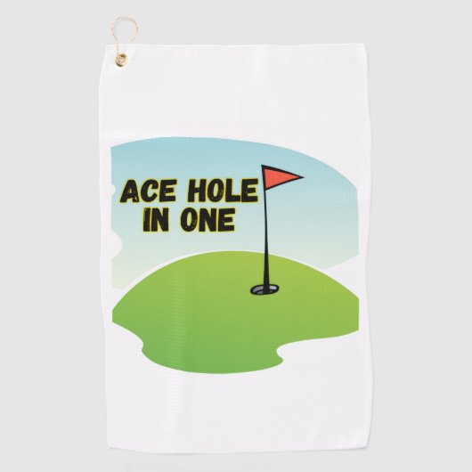 Personalized Ace Hole in One Golfhanddoek (Voorkant)