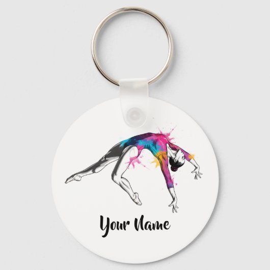 Personalized Acrobatic Art Gift - Keychain (Voorkant)