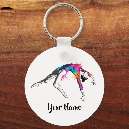 Personalized Acrobatic Art Gift - Keychain (Voorkant)
