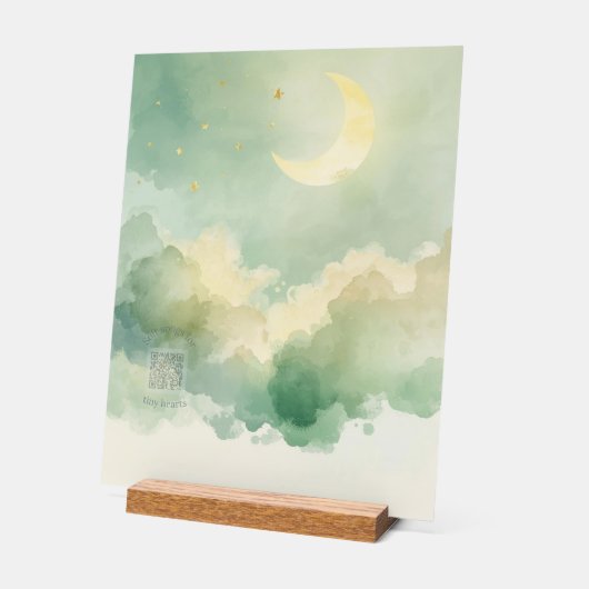 Personalized Acrylic Nursery Sign | Moon & Stars Acryl Bord (Hoek)