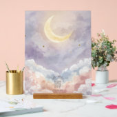 Personalized Acrylic Nursery Sign | Pastel Moon Acryl Bord (Huwelijk)