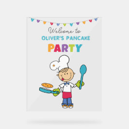 Personalized Acrylic Sign for Kids Pancake Party Acryl Bord