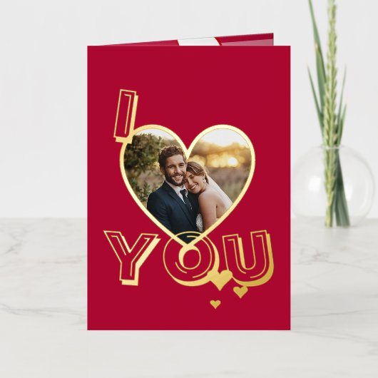 Personalized Add Your Photo Valentine's Day Card Folie Feestdagenkaart (Voorkant)