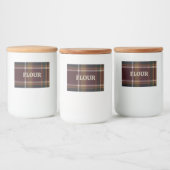 Personalized Adhesive Jar Label - Brown and Plum  Voedselcontainer Etiket (Flessen)