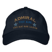 Personalized Admiral Stars Ball Cap Embroidery Geborduurde Pet (Voorkant)