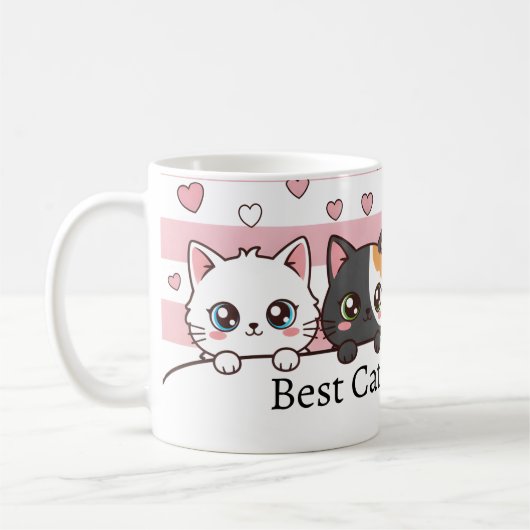 Personalized Adorable Cartoon Cat Coffee Cup Koffiemok (Links)