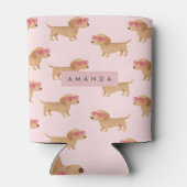 Personalized Adorable Dachshund Dog Blikjeskoeler (Achterkant)