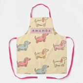 Personalized Adorable Dachshund Dog Pattern Schort (Voorkant)