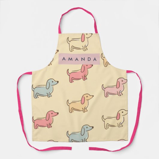 Personalized Adorable Dachshund Dog Pattern Schort (Voorkant)