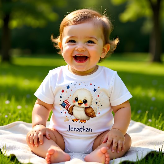 Personalized Adorable Eagle Patriotic Baby 