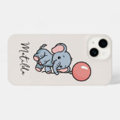 Personalized Adorable Elephant with Balloon Phone  iPhone Hoesje (Achterkant horizontaal)