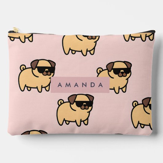 Personalized Adorable Sunglasses Pug Pattern Etui (Voorkant)