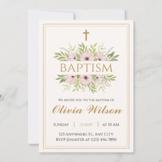 Personalized Adult Baptism Invitation Kaart (Voorkant)