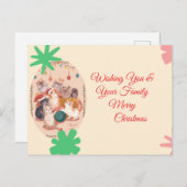 Personalized Aesthetic Cat Funny Feestdagenkaart (Voorkant / Achterkant)