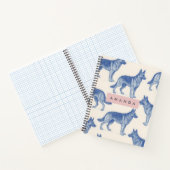 Personalized Aesthetic German Shepherd Pattern Notitieboek (Binnen)