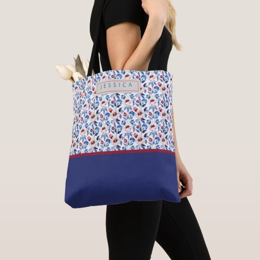 Personalized Aesthetic Patriotic Wildflowers Tote Bag (Dichtbij)
