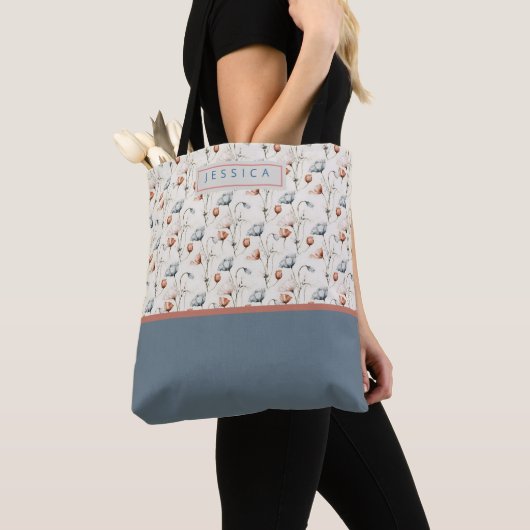 Personalized Aesthetic Patriotic Wildflowers Tote Bag (Dichtbij)
