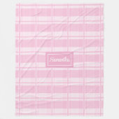 Personalized Aesthetic Throw Pink Tartan Comfort Fleece Deken (Voorkant)