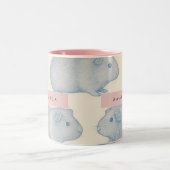 Personalized Aesthetically Cute Guinea Pigs Patter Tweekleurige Koffiemok (Center)