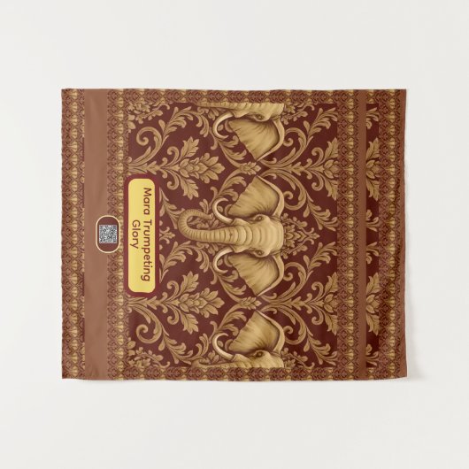 Personalized African: Elephant Mara Glory | Luxury Wandkleed (Voorkant (horizontaal))