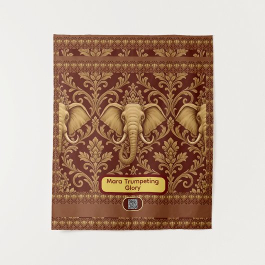 Personalized African: Elephant Mara Glory | Luxury Wandkleed (Voorkant)