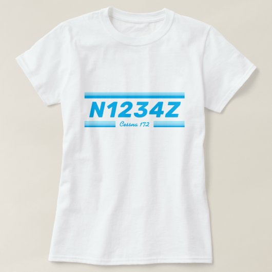 Personalized Aircraft Number  T-Shirt (Design voorkant)