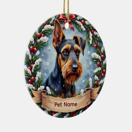 Personalized Airedale Terrier Christmas Keramisch Ornament (Rechts)