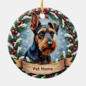 Personalized Airedale Terrier Christmas Keramisch Ornament (Achterkant)